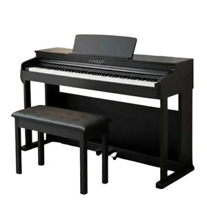 פסנתר דיגיטלי שחור עם מנוע Aethereal Acoustic ומקלדת VPASS-II כולל כסא [2 אריזות] - Hailun PIANOVA H202BK