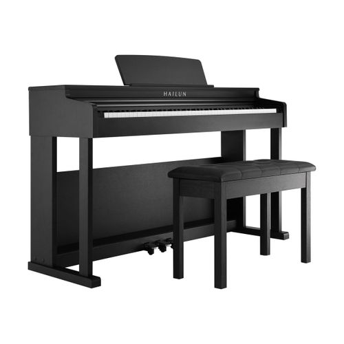 פסנתר דיגיטלי שחור עם מנוע Aethereal Acoustic ומקלדת VPASS-II כולל כסא [2 אריזות] - Hailun PIANOVA H202BK