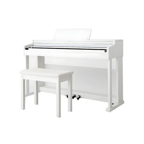 פסנתר דיגיטלי לבן עם מנוע Aethereal Acoustic ומקלדת VPASS-II כולל כסא [2 אריזות] - Hailun PIANOVA H202WH