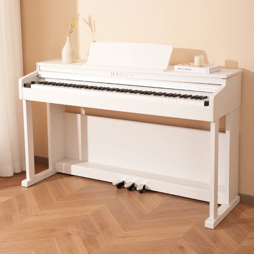 פסנתר דיגיטלי לבן עם מנוע Aethereal Acoustic ומקלדת VPASS-II כולל כסא [2 אריזות] - Hailun PIANOVA H202WH