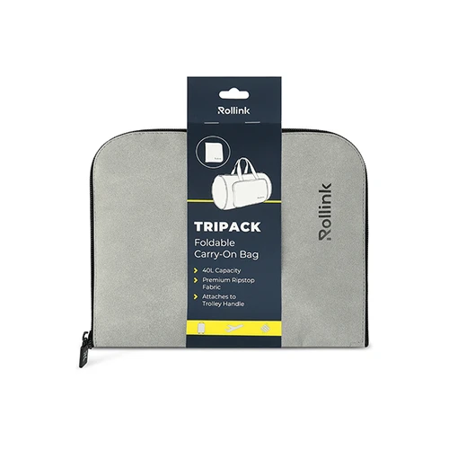 תיק מתקפל מתאים לעליה למטוס מבית המותג Rollink TriPack - שחור אפור