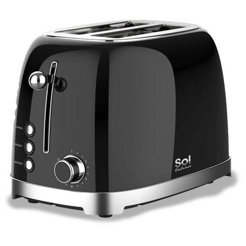 מצנם מפואר 2 פרוסות Sol SL-7203 שחור