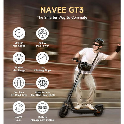 קורקינט חשמלי Navee E-Scooter GT3+ מנעול שרשרת KRYPTONITE