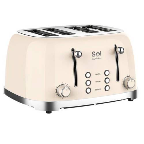 מצנם מפואר 4 פרוסות Sol SL-7405 קרם