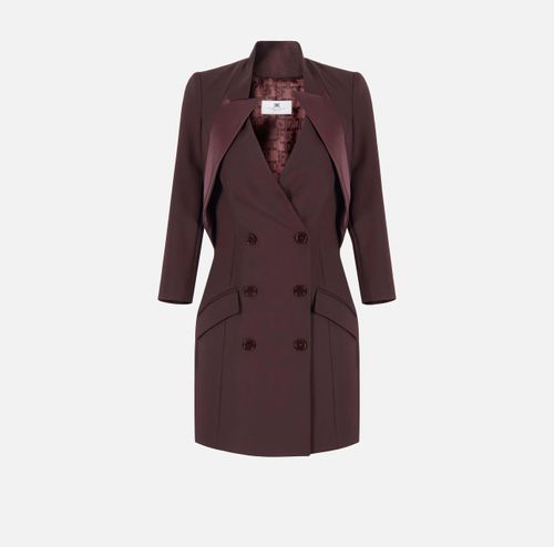 Dress in lightweight crêpe fabric with satin lapels