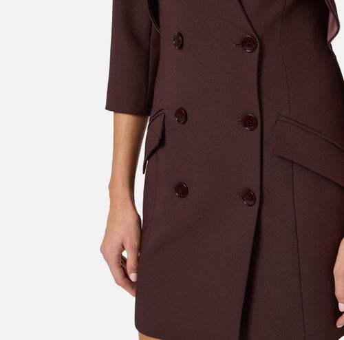 Dress in lightweight crêpe fabric with satin lapels