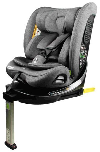 כיסא בטיחות ובוסטר מסתובב TITAN 360º מלידה ועד גיל 8 בתקן i-Size עם הגנת צד וראש מוגברת - אפור בייבי מישל