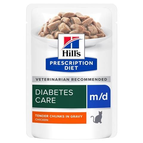פאוצ' מזון m/d | Hill's Prescription Diet לחתול בוגר, 85 גר' 
