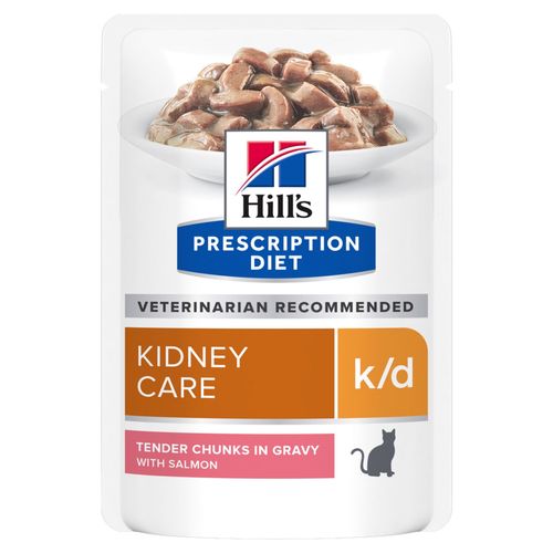 פאוצ' מזון k/d | Hill's Prescription Diet לחתול בוגר (עם סלמון), 85 גר'