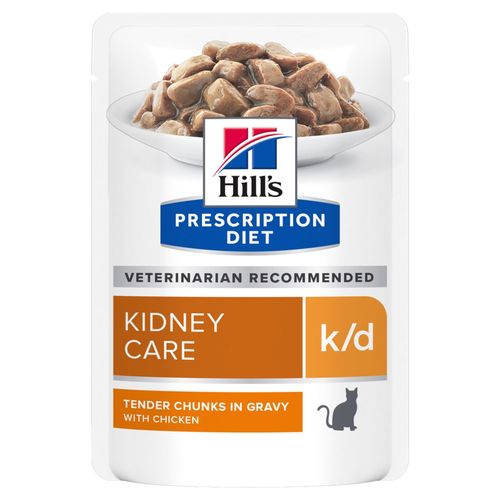 פאוצ' מזון k/d | Hill's Prescription Diet לחתול בוגר (עם עוף), 85 גר' 
