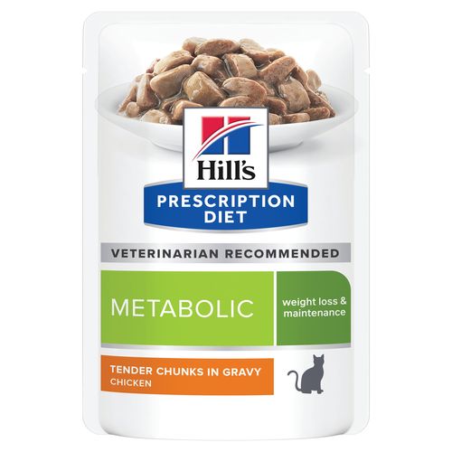 פאוצ' מזון Hill's Prescription Diet | מטבוליק לחתול בוגר (עם עוף) 85 גר'