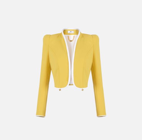 Jacket in lightweight crêpe fabric with 3D piping