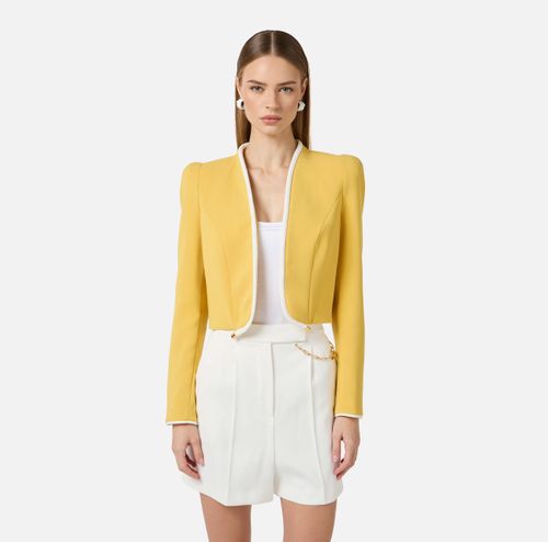 Jacket in lightweight crêpe fabric with 3D piping