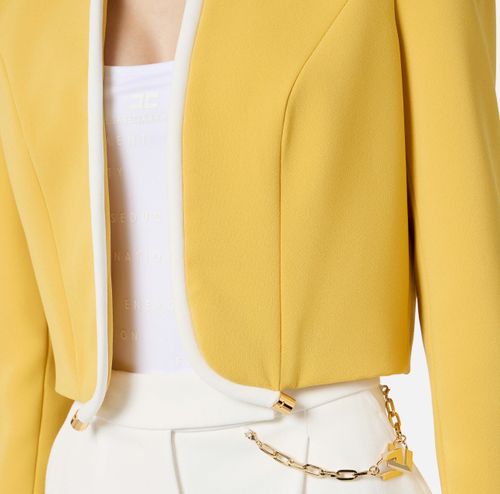 Jacket in lightweight crêpe fabric with 3D piping