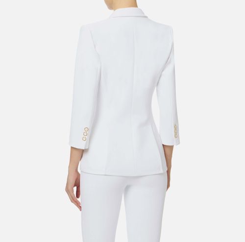 Jacket in double layer stretch crêpe fabric with logo details