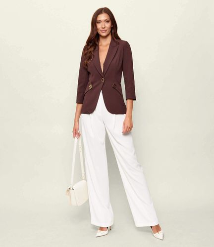 Jacket in double layer stretch crêpe fabric with logo details