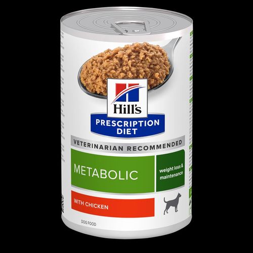 שימורי Hill's Prescription Diet | מטבוליק לכלב, 370 גר' (עם עוף)