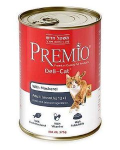 פרמיו שימור פטה לחתול דליקט מקרל 375 גרם Premio