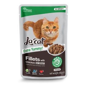 פאוץ' נתחוני לה קט עם עוף ברוטב 85 גרם La Cat
