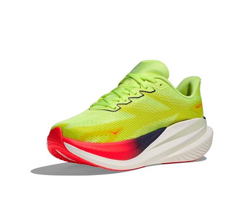 Hoka Mach X 3 Wide נאון עם לוח פנימי להחזר אנרגטי גבוה