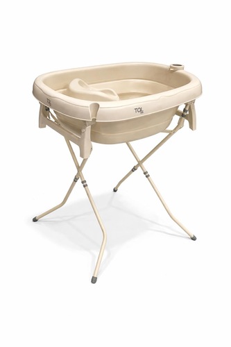 אמבטיה מתקפלת + מעמד + מושב רשת צבע שמנת מבית TAL BABY