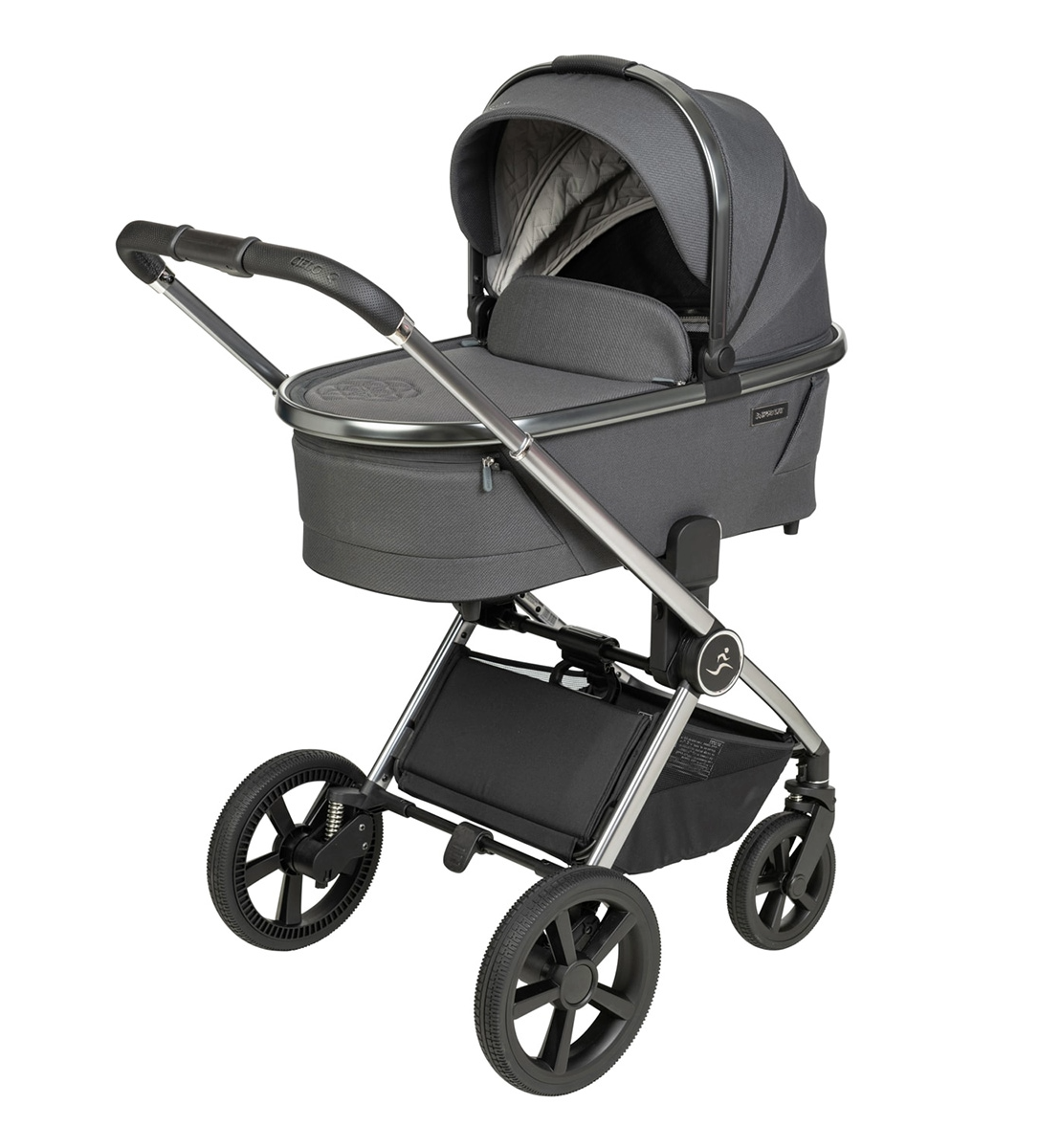 עגלת תינוק משולבת Cielo Q אפור ידית שחור Sportline