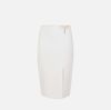 Skirt in double layer stretch crêpe fabric with logo details