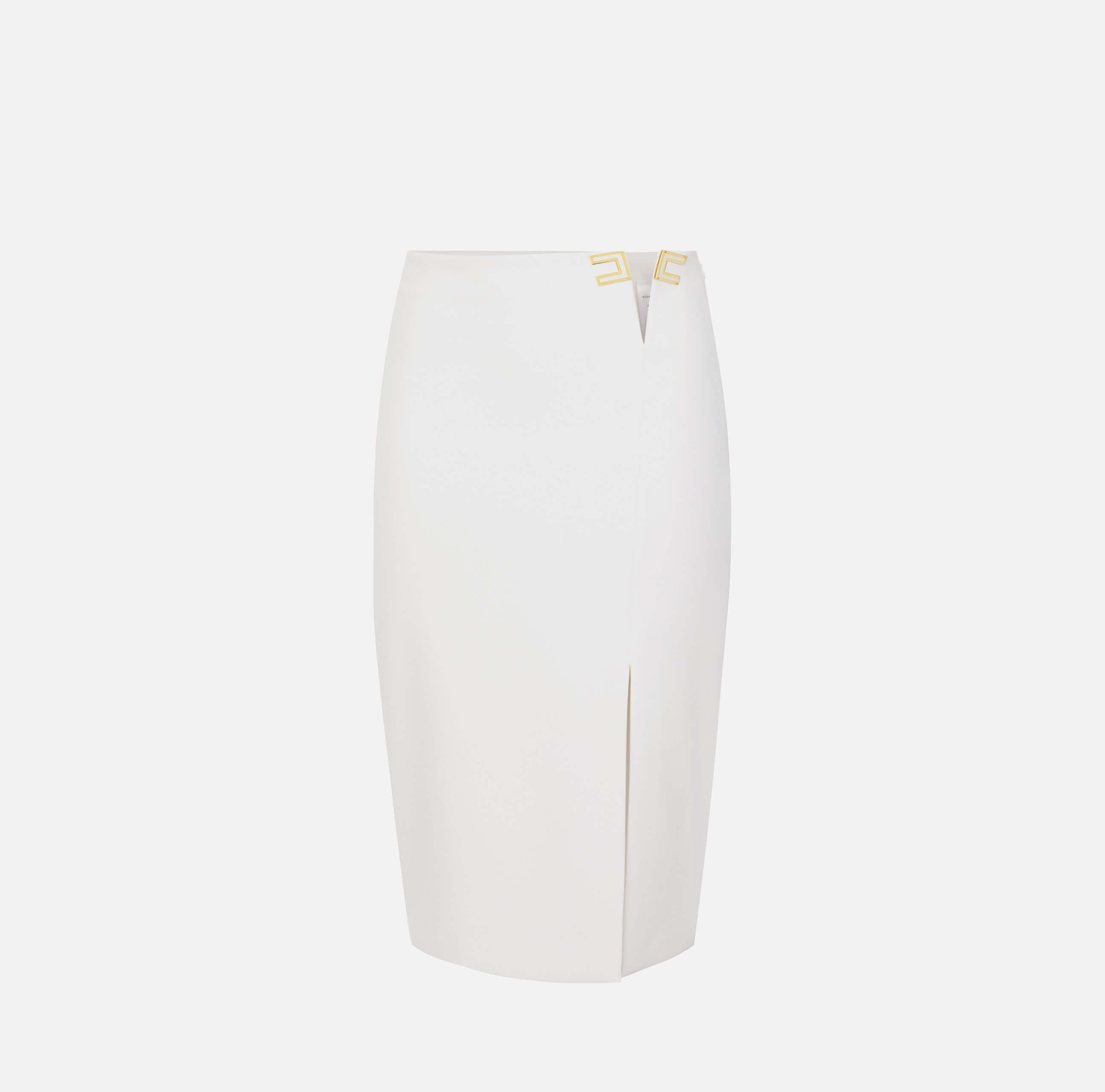 Skirt in double layer stretch crêpe fabric with logo details