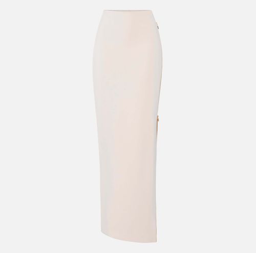 Skirt in lightweight crêpe fabric with jewel zip