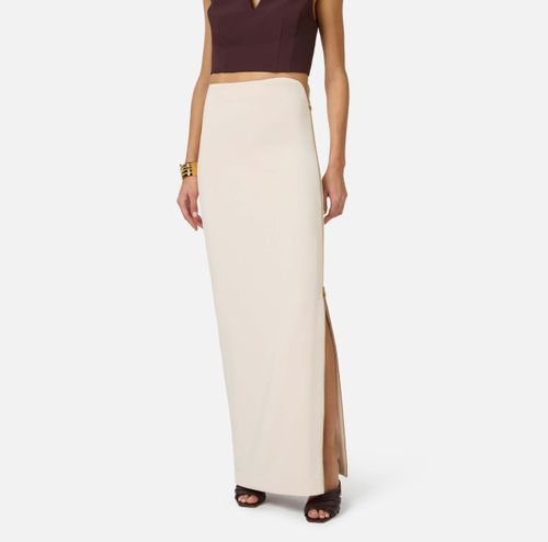 Skirt in lightweight crêpe fabric with jewel zip