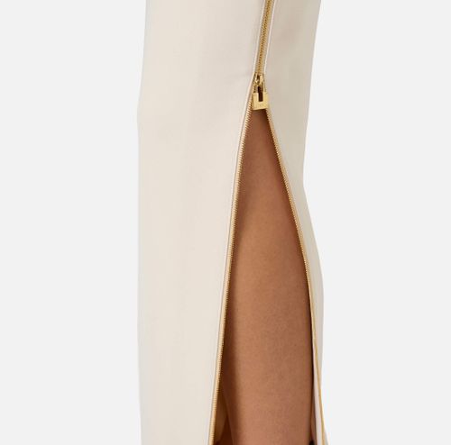 Skirt in lightweight crêpe fabric with jewel zip