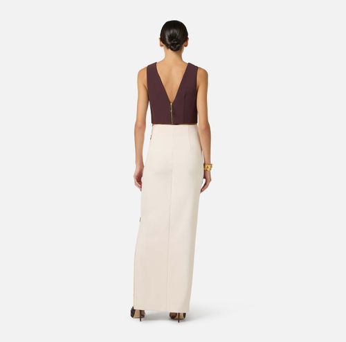 Skirt in lightweight crêpe fabric with jewel zip