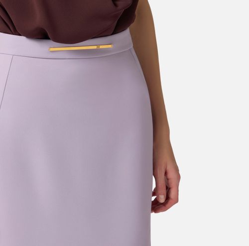 Skirt in lightweight crêpe fabric with jewel plaque