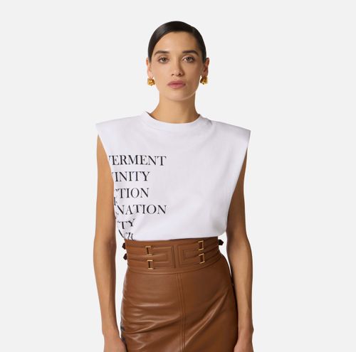 Jersey T-shirt with lettering print