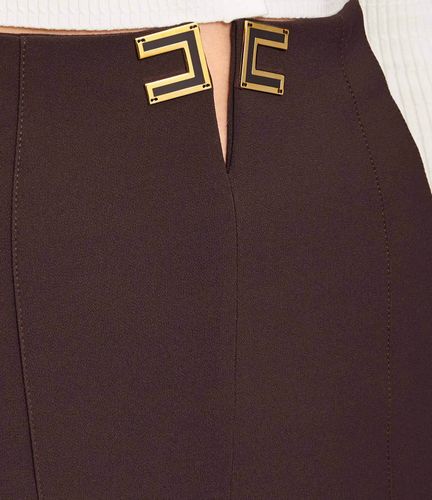 Trousers in double layer stretch crêpe fabric with logo details