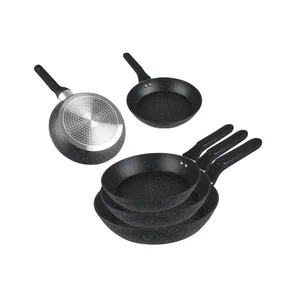 סט 3 מחבתות שחורות 20/24/28 ס״מ BARI BLACK La Kitchenette