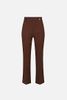 Trousers in double layer stretch crêpe fabric with logo charm - cacao