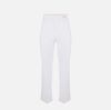 Trousers in double layer stretch crêpe fabric with logo charm