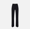 Trousers in double layer stretch crêpe fabric with embroidered logo