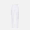 Trousers in double layer stretch crêpe fabric with embroidered logo