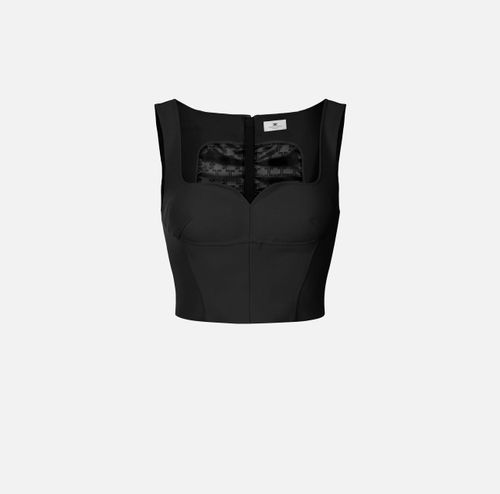 Top in double layer stretch crêpe fabric