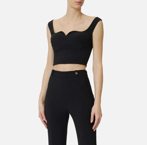 Top in double layer stretch crêpe fabric