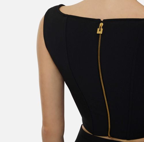 Top in double layer stretch crêpe fabric
