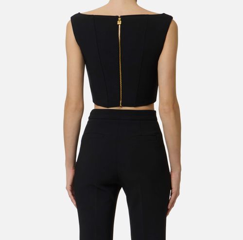 Top in double layer stretch crêpe fabric