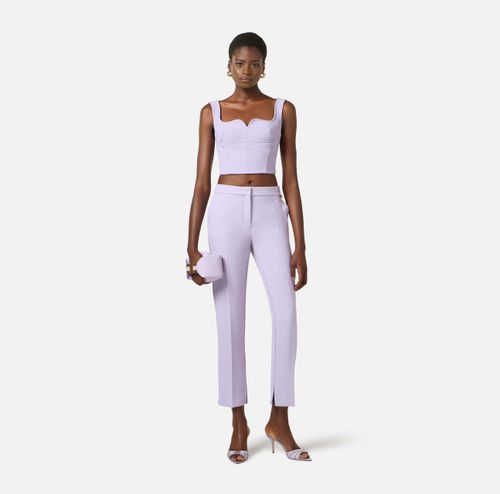 Top in double layer stretch crêpe fabric
