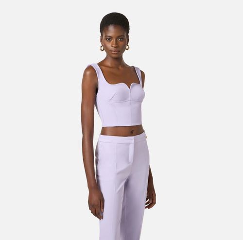 Top in double layer stretch crêpe fabric