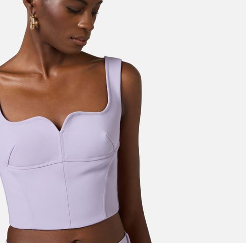 Top in double layer stretch crêpe fabric