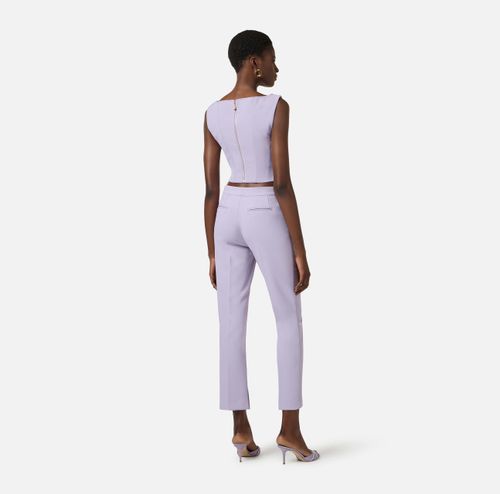 Top in double layer stretch crêpe fabric