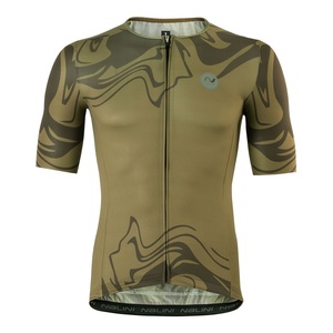 חולצה לרכיבת אופניים לגברים PURE SILVER JERSEY ירוק חאקי  אלסטית טכנית אריג מיקרולייט דק ומנדף ביותר