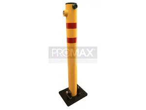 עמוד חניה עגול מתקפל לרצפת בטון נעילת צילינדר